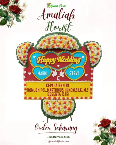 Karangan Papan Bunga Pernikahan di Kabil